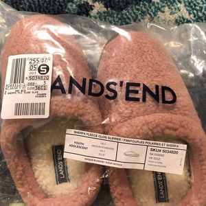 Lands End Fleece Slippers Big Girl 5